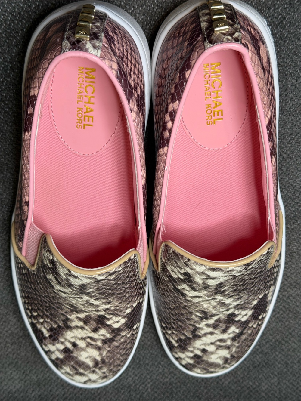 MICHAEL Michael Kors Keaton Slip-On Python & Pink Sneakers size 9 women’s NWOT - Picture 9 of 9